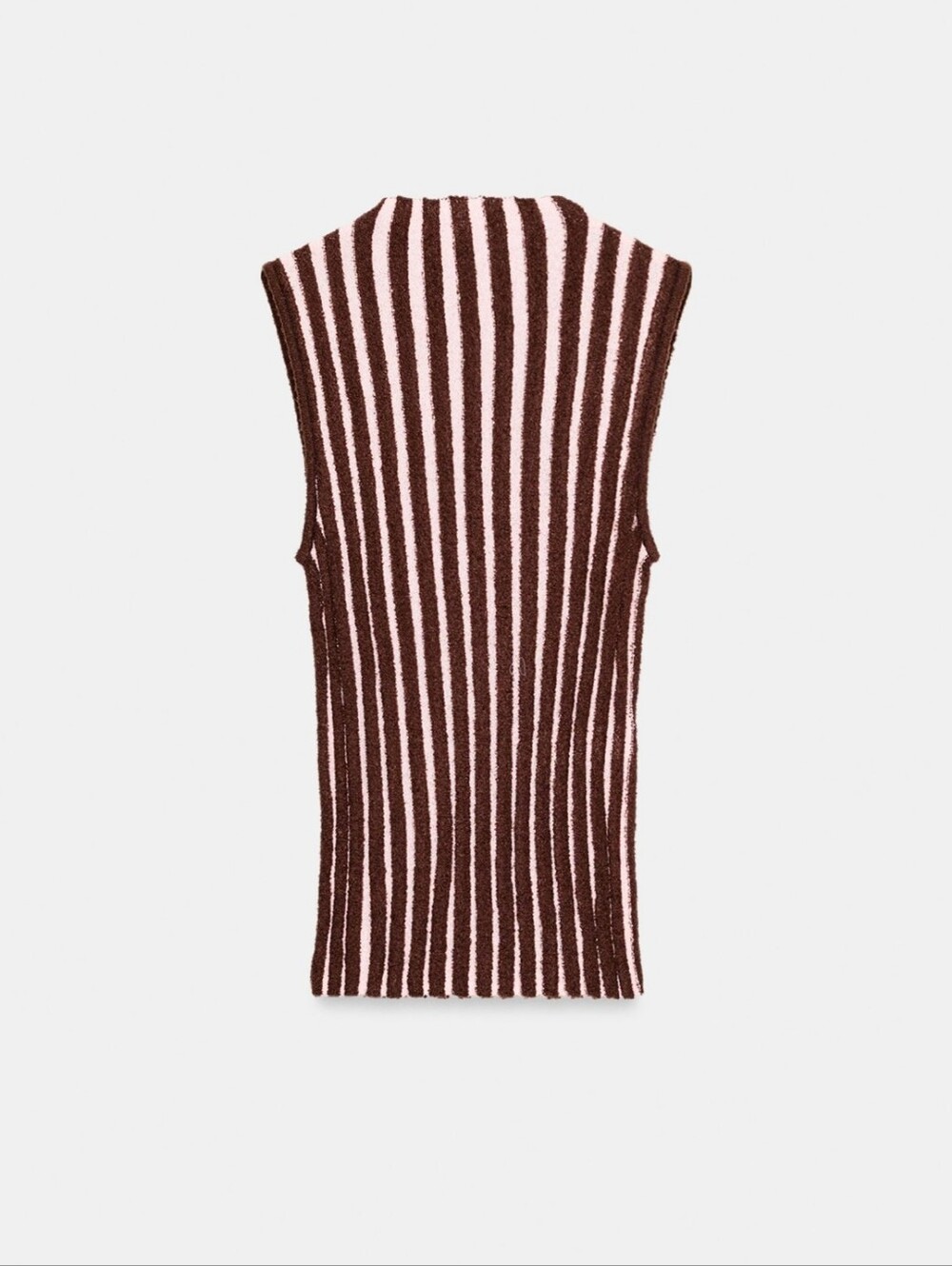 New Zara Striped Textured High Neck Sleeveless Knit Top - Picture 12 of 12